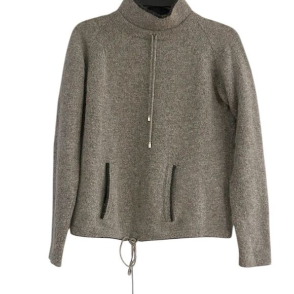 great northwest clothing company gray wool angora kangaroo pocket sweater medium - Picture 1 of 6
